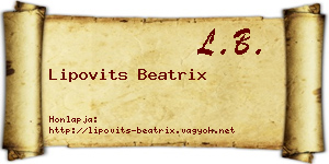 Lipovits Beatrix névjegykártya