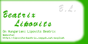 beatrix lipovits business card